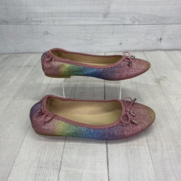 Sam Edelman  FELICITY BALLERINA RAINBOW GLITTER Slip On Ballet Flats Shoes Sz 5 - Picture 3 of 13